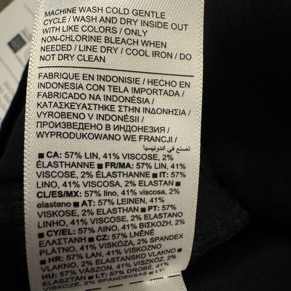 Athleta Paradise Straight Leg Cargo Pants Womens Small Black Linen Blend New - Picture 10 of 11